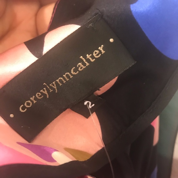 COREY LYNN CALTER silk multi color print shift XS - Picture 6 of 6